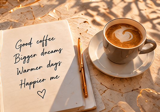 Good coffee, bigger dreams, warmer days, happier me — Montell Notes