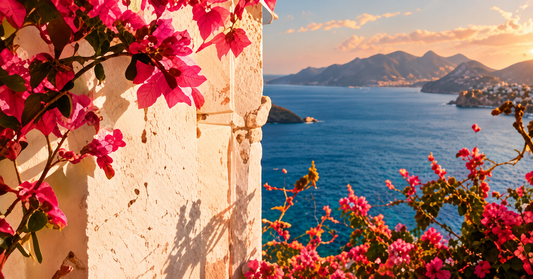 Mediterranean bougainvillea and sea — The Art of Being Yourself