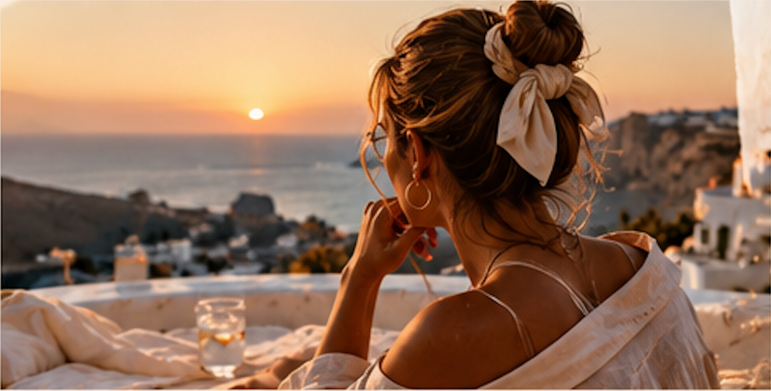 Woman watching the Mediterranean sunset — Montell Notes